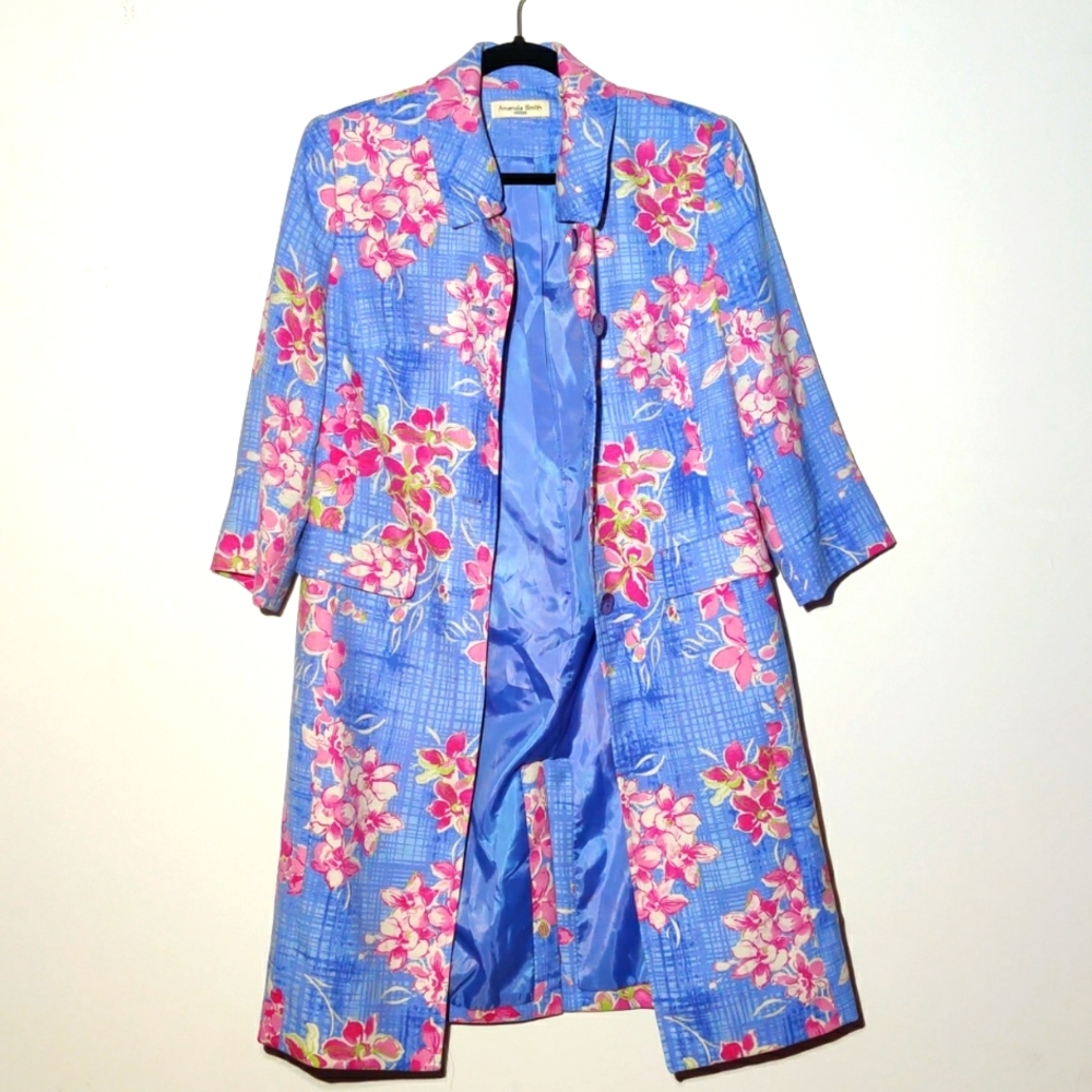 0038  Amanda Smith size 6 lavender floral pea coat